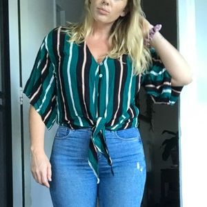 Crop top with tie front